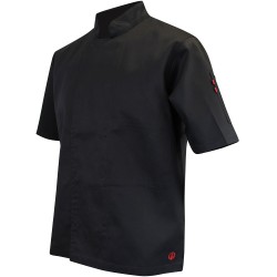 Veste de cuisine noire manche courte LMA