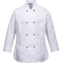 Veste de cuisine femme blanche respirante