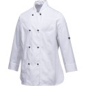 Veste de cuisine femme blanche respirante