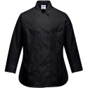 Veste de cuisine femme noire respirante