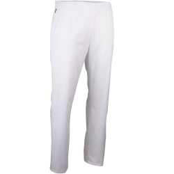 Pantalon médical élastiqué blanc avec poches