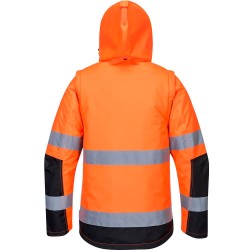 Blouson de travail long orange 3en1 C469