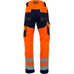 Pantalon de travail orange poches genouilleres-POLARISATION-