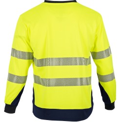 Tee shirt haute visibilite manches longues jaune respirant LMA