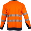 Tee shirt haute visibilite orange manches longues respirant LMA