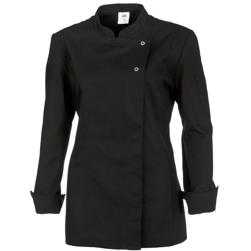 Veste de cuisine femme noire manches longues