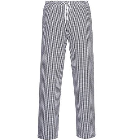 Pantalon de cuisine coton pied de poule élastiqué