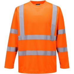 T-shirt orange haute visibilité Manche Longue EN 20471