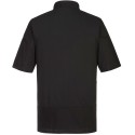 veste de cuisine noire manches courtes