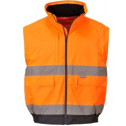 Blouson haute visibilité sans manche orange
