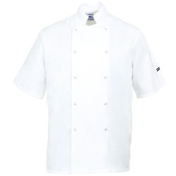 veste de cuisine blanche manches courtes