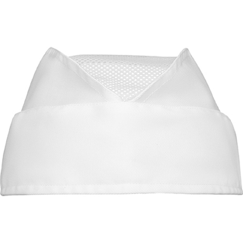 Calot de cuisine blanche réglable en coton et polyester - CALOT