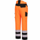 pantalon de travail en20471 haute visibilite orange
