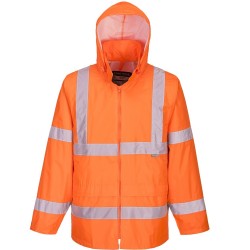 vetement de pluie haute visibilite orange