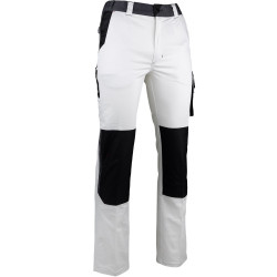 pantalon de travail blanc poches genoux