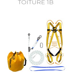 Kit de sécurité essentiel antichute évolution sur toiture 20m de chez Harnaispro