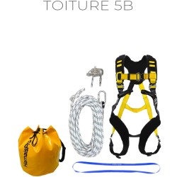 Kit de sécurité confort antichute évolution sur toiture 20m de chez Harnaispro