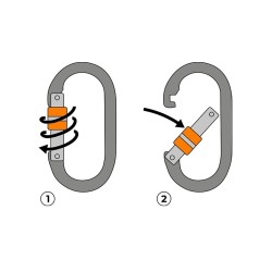 Mousqueton acier, verouillage manuel de chez Harnaispro