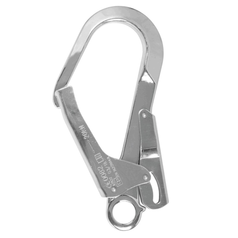 Mousqueton acier directionnel, verrouillage automatique de chez Harnaispro