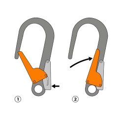 Mousqueton aluminium directionnel, verrouillage automatique de chez Harnaispro