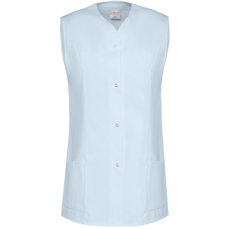 Blouse Courte Sans Manches Pressions Lavage 95 chez LEIBER