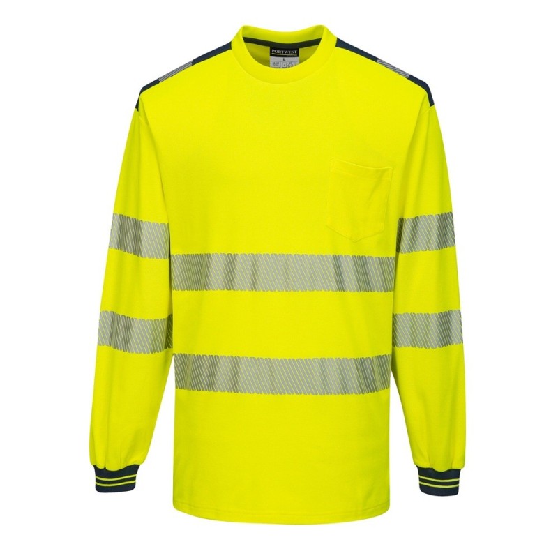 T-shirt haute visibilité manches longues Classe 3 EN ISO 20471 Vêtement de travail anti-UV