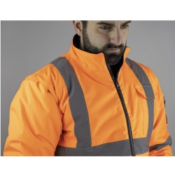 Parka Haute visibilité 4 en 1 LMA - Imperméable, coupe-vent, matelassée
