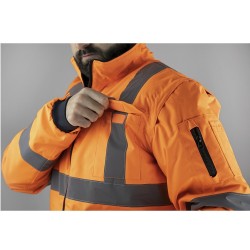 Parka Haute visibilité 4 en 1 LMA - Imperméable, coupe-vent, matelassée