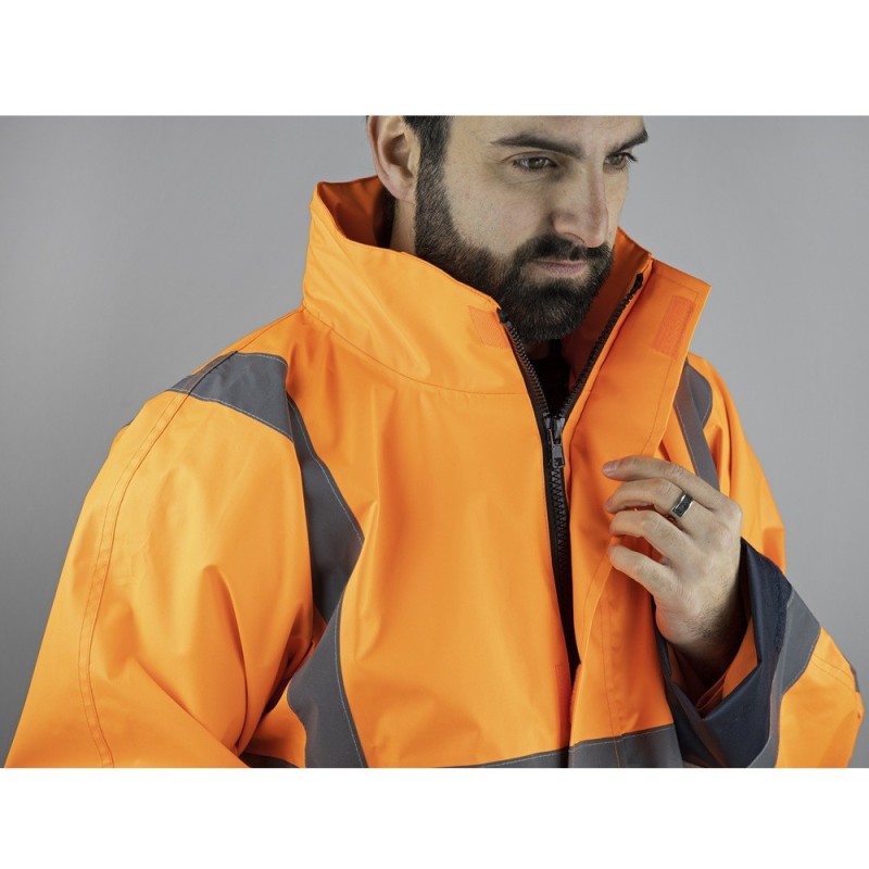 Parka Haute visibilité 4 en 1 LMA - Imperméable, coupe-vent, matelassée