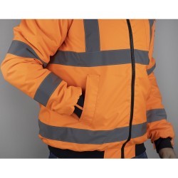 Parka Haute visibilité 4 en 1 LMA - Imperméable, coupe-vent, matelassée