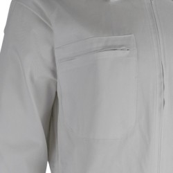 Combinaison de peintre en coton 100% - Blanc LMA | Col chevalière, poches zippées, poignets boutons