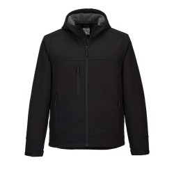 Blouson softshell à capuche noir 3 couches PORTWEST - Tissu ripstop respirant et imperméable
