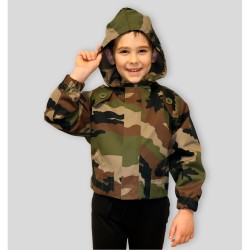 Blouson de camouflage enfant GILBERT PRODUCTION | Tissu ultra résistant | Coupe mixte | Capuche réglable