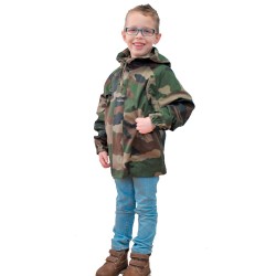 Blouson de camouflage enfant GILBERT PRODUCTION | Tissu ultra résistant | Coupe mixte | Capuche réglable