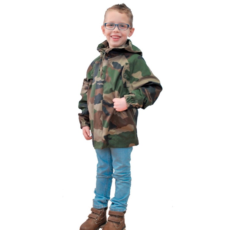 Blouson de camouflage enfant GILBERT PRODUCTION | Tissu ultra résistant | Coupe mixte | Capuche réglable