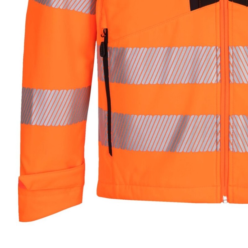 Blouson softshell haute visibilité GRANDES TAILLES PORTWEST DX4 - Résistant, respirant et certifié EN ISO 20471