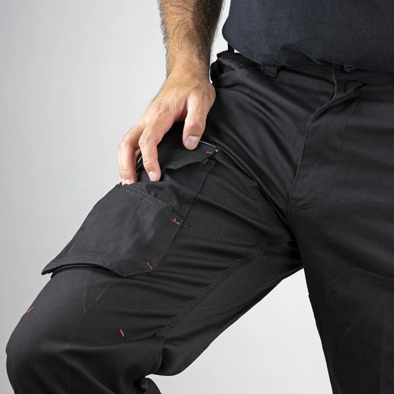 Pantalon de travail noir STRETCH-BASALTE-de chez LMA
