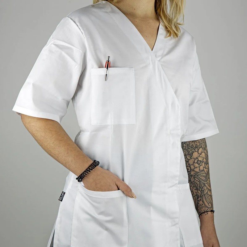 Tunique médicale Femme blanche-CLINIQUE- de chez LMA