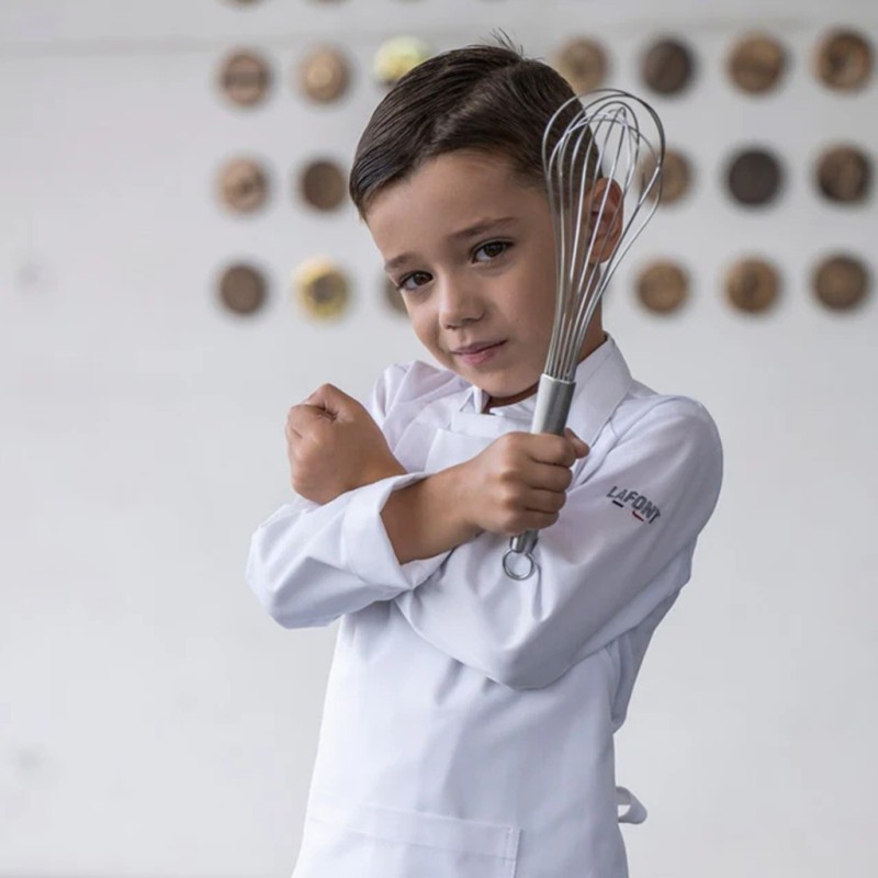 Tablier de cuisinier enfant LAFONT - Taille unique, blanc, polyester-coton 215g, entretien facile