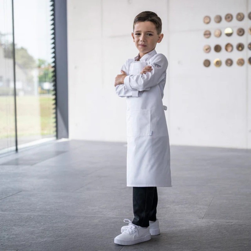 Tablier de cuisinier enfant LAFONT - Taille unique, blanc, polyester-coton 215g, entretien facile