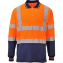 Polo orange haute visibilité Manches Longues EN 20471