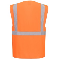 Gilet Haute Visibilité Grande Taille PORTWEST - Norme EN 20471 Classe 2, Multipoches, Confort Optimal