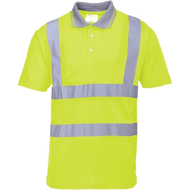 Polo de travail jaune Manches Courtes haute visibilité EN 20471