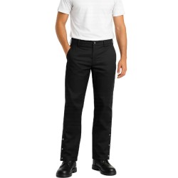 Pantalon de cuisine Leiber noir souple | Longueur réglable par pressions
