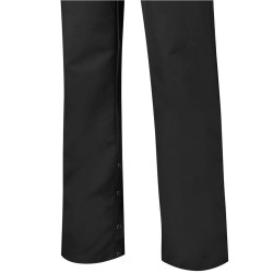 Pantalon de cuisine Leiber noir souple | Longueur réglable par pressions