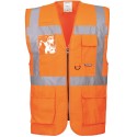 Gilet haute visibilité orange multipoche Norme EN 20471