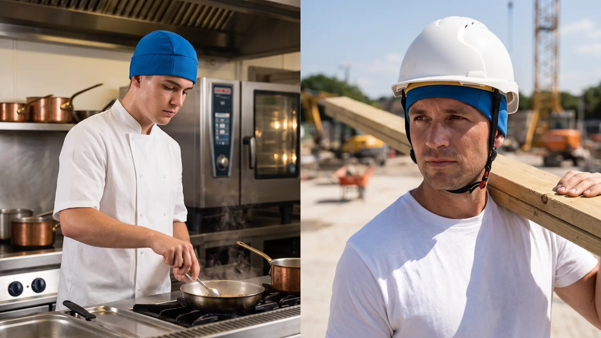 Bonnet rafraîchissant professionnel : l'allié anti-chaleur en cuisine et sur les chantiers