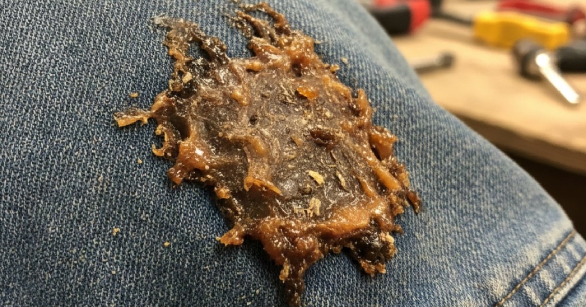 Enlever une tache de résine ou de colle sur un vêtement de travail